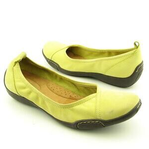 Naturalizer Creston Flats 10W Yellow Suede Comfort Ballet Flats Wide Fit Shoes